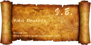 Vahl Beatrix névjegykártya