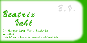 beatrix vahl business card